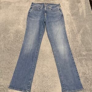 NYDJ Jeans Womens 10 (32x32) Marilyn Straight Blue Denim Mid Rise